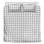 Grey And White Check Pattern Print Duvet Cover Bedding Set