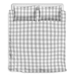 Grey And White Check Pattern Print Duvet Cover Bedding Set