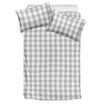 Grey And White Check Pattern Print Duvet Cover Bedding Set