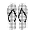 Grey And White Check Pattern Print Flip Flops