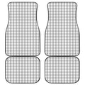Grey And White Check Pattern Print Front and Back Car Floor Mats