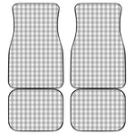 Grey And White Check Pattern Print Front and Back Car Floor Mats