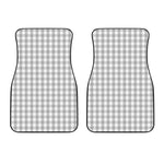 Grey And White Check Pattern Print Front Car Floor Mats