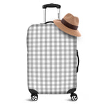 Grey And White Check Pattern Print Luggage Cover