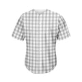 Grey And White Check Pattern Print Men's Baseball Jersey