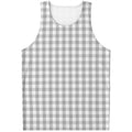 Grey And White Check Pattern Print Men's Tank Top