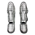 Grey And White Check Pattern Print Muay Thai Shin Guards