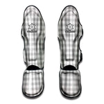 Grey And White Check Pattern Print Muay Thai Shin Guard