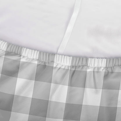 Grey And White Check Pattern Print Sofa Cover