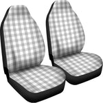 Grey And White Check Pattern Print Universal Fit Car Seat Covers