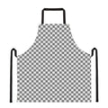 Grey And White Checkered Pattern Print Apron
