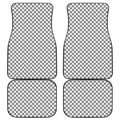Grey And White Checkered Pattern Print Front and Back Car Floor Mats