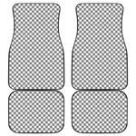 Grey And White Checkered Pattern Print Front and Back Car Floor Mats