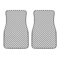 Grey And White Checkered Pattern Print Front Car Floor Mats