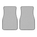 Grey And White Checkered Pattern Print Front Car Floor Mats