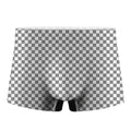 Grey And White Checkered Pattern Print Men's Boxer Briefs