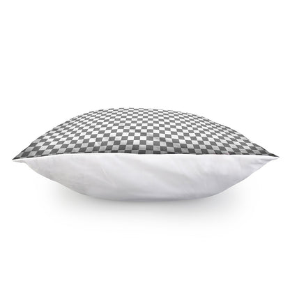 Grey And White Checkered Pattern Print Pillow Cover