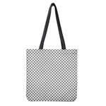 Grey And White Checkered Pattern Print Tote Bag