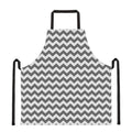 Grey And White Chevron Pattern Print Apron