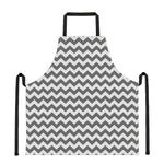 Grey And White Chevron Pattern Print Apron