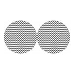 Grey And White Chevron Pattern Print Car Coasters