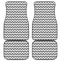 Grey And White Chevron Pattern Print Front and Back Car Floor Mats