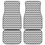 Grey And White Chevron Pattern Print Front and Back Car Floor Mats
