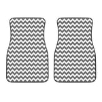 Grey And White Chevron Pattern Print Front Car Floor Mats