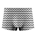 Grey And White Chevron Pattern Print Men's Boxer Briefs