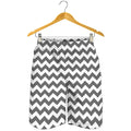 Grey And White Chevron Pattern Print Men's Shorts