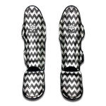 Grey And White Chevron Pattern Print Muay Thai Shin Guard
