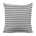Grey And White Chevron Pattern Print Pillow Cover