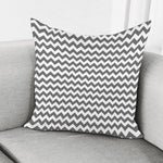 Grey And White Chevron Pattern Print Pillow Cover