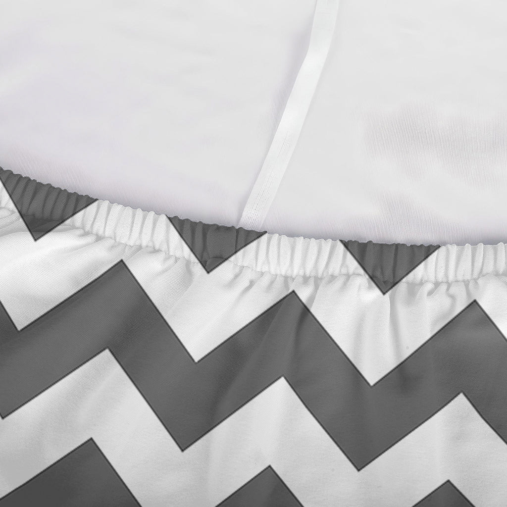Grey And White Chevron Pattern Print Sofa Cover