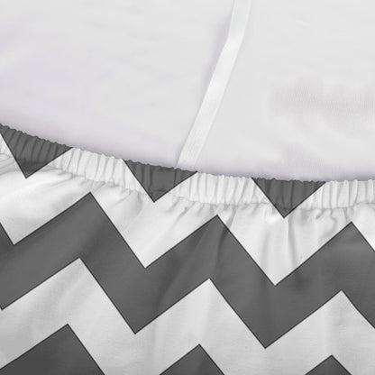 Grey And White Chevron Pattern Print Sofa Cover