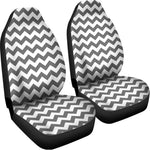 Grey And White Chevron Pattern Print Universal Fit Car Seat Covers