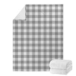 Grey And White Gingham Pattern Print Blanket