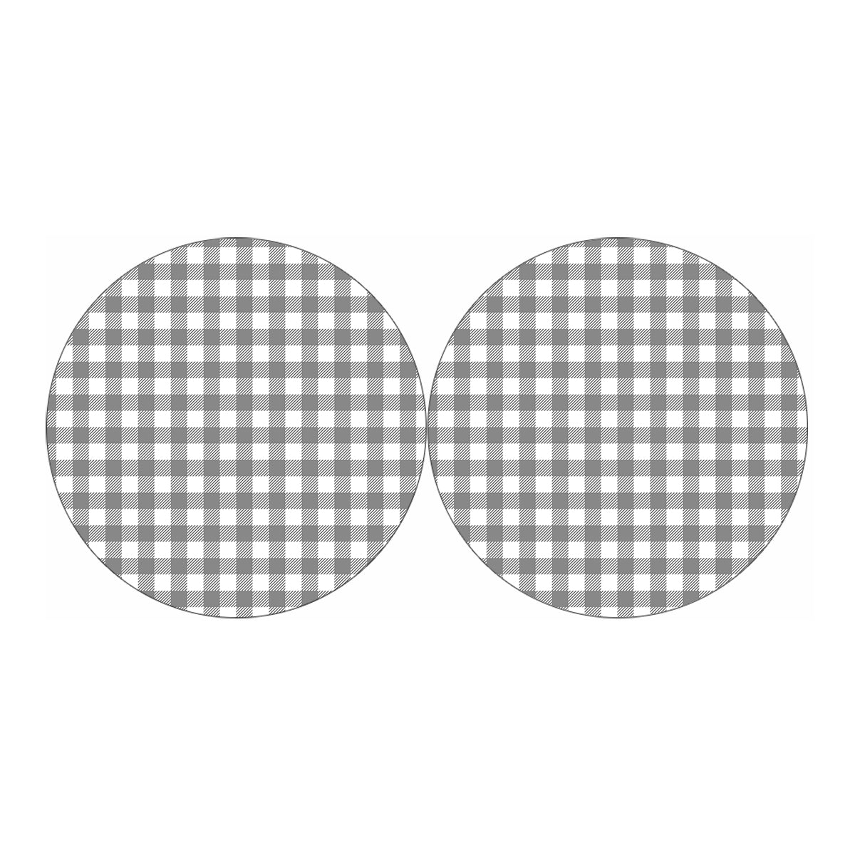 Grey And White Gingham Pattern Print Car Coasters