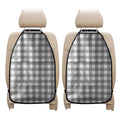 Grey And White Gingham Pattern Print Car Seat Organizers