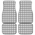 Grey And White Gingham Pattern Print Front and Back Car Floor Mats