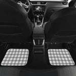 Grey And White Gingham Pattern Print Front and Back Car Floor Mats