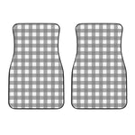 Grey And White Gingham Pattern Print Front Car Floor Mats