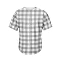 Grey And White Gingham Pattern Print Men's Baseball Jersey