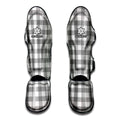 Grey And White Gingham Pattern Print Muay Thai Shin Guards