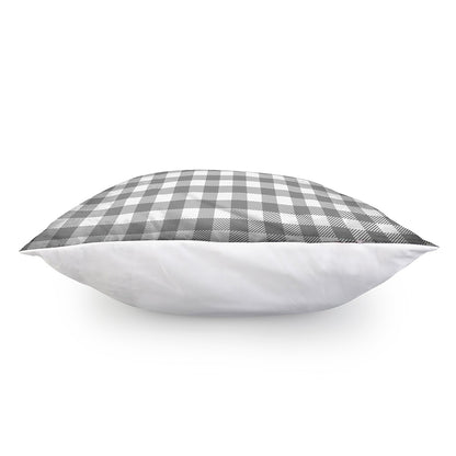 Grey And White Gingham Pattern Print Pillow Cover