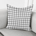 Grey And White Gingham Pattern Print Pillow Cover