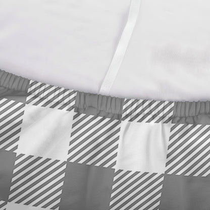 Grey And White Gingham Pattern Print Sofa Cover