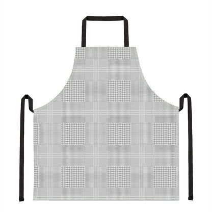 Grey And White Glen Plaid Print Apron