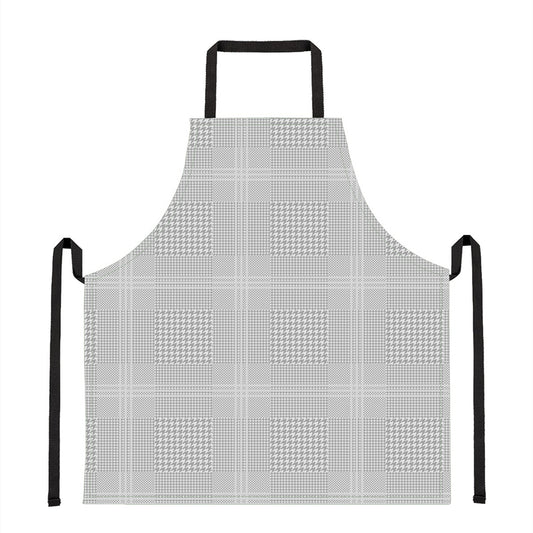 Grey And White Glen Plaid Print Apron