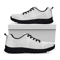 Grey And White Glen Plaid Print Black Running Shoes